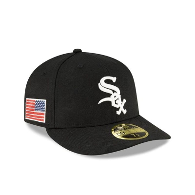 Sapca New Era Chicago White Sox MLB Crystals from Swarovski Flag Low Profile 59FIFTY Fitted - Negrii